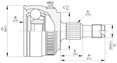 OPEN PARTS cvj535410 -  Шарнирный комплект, приводной вал